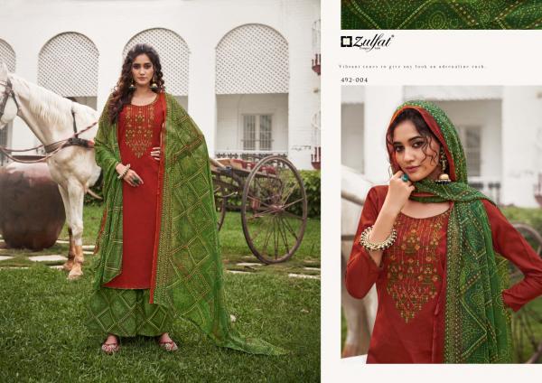 Zulfat Mandakini 492 Casual Designer Dress Material Collection